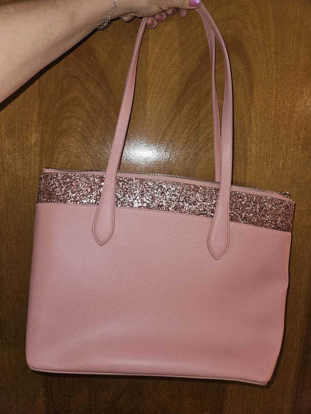 kate spade Pink Glitter-Trim Tote